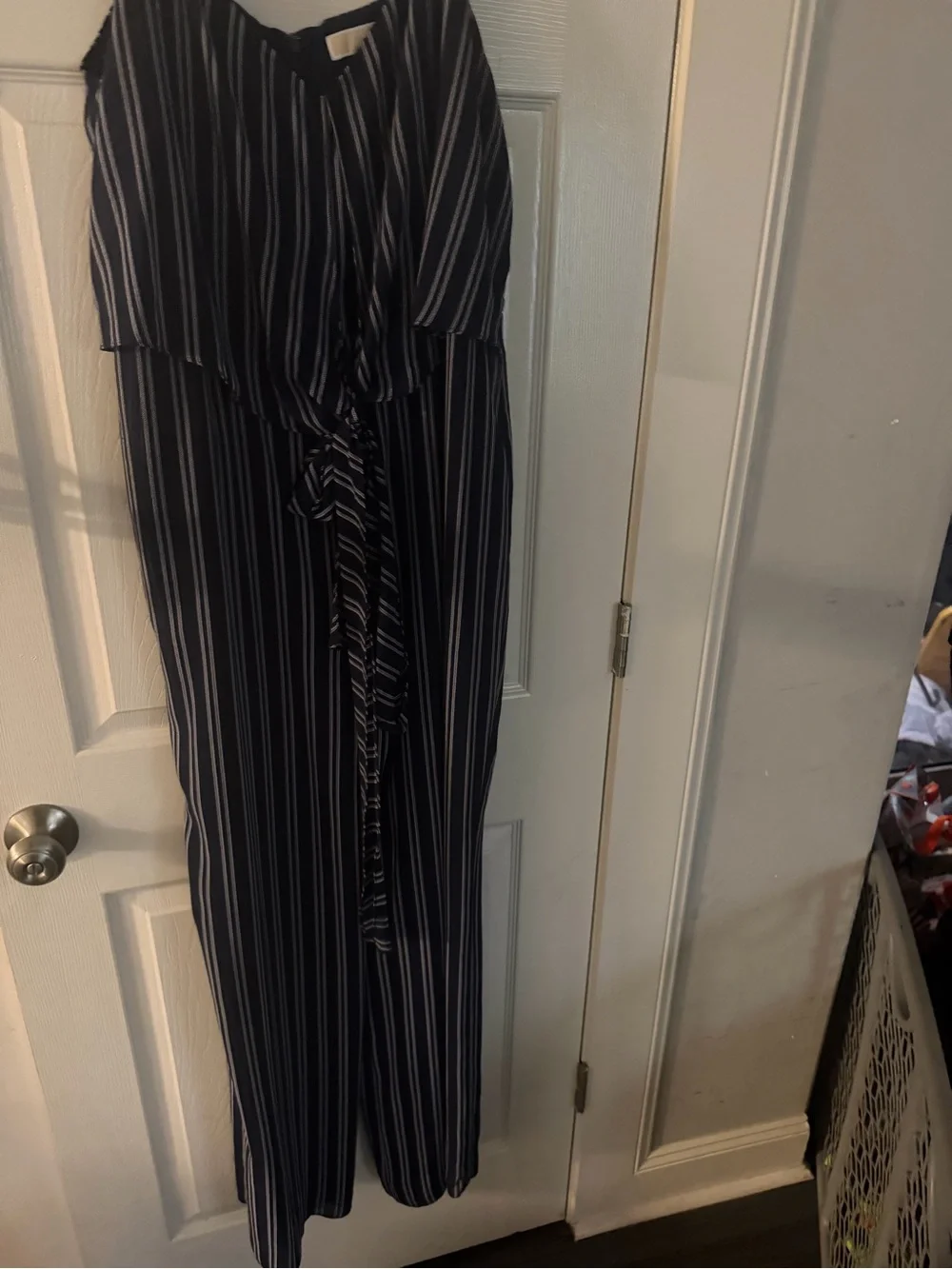 Michael Kors Navy and White Striped Jumpsuit!